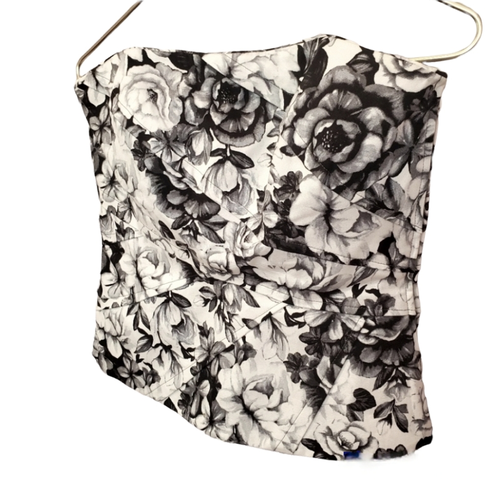 WHBM Strapless Floral Top